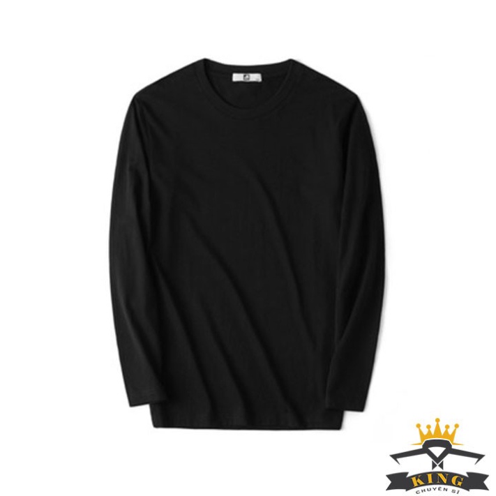 Áo thun tay dài cổ tròn nam KING chất vải cotton co giãn dáng ôm, mặc 4 mùa style Hàn Quốc giá rẻ ( W01 )