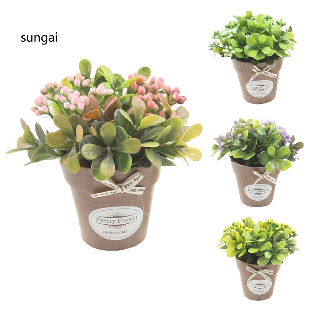 Chậu cây cảnh nhân tạo màu sắc tươi sáng dùng để trang trí nội thất Mô phỏng hoa