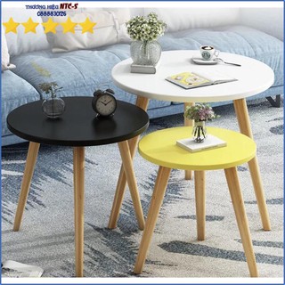 Freeship Bàn trà sofa, bàn tròn vintage chân thấp 30cm hoặc chân cao 48cm. (Nội Thất Ngọc Thịnh Đồng Nai)