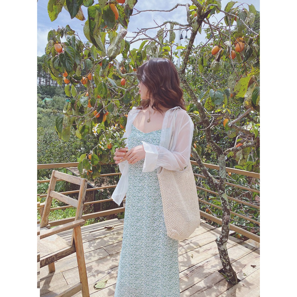Đầm dây hoa xanh Camille Dress Gem Clothing SP060276