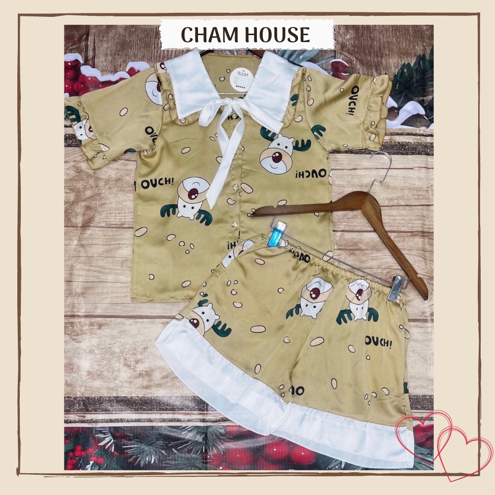 Đồ bộ pijama lụa satin tay ngắn quần đùi mềm mịn, thoáng mát, họa tiết dễ thương Piti Shop | BigBuy360 - bigbuy360.vn