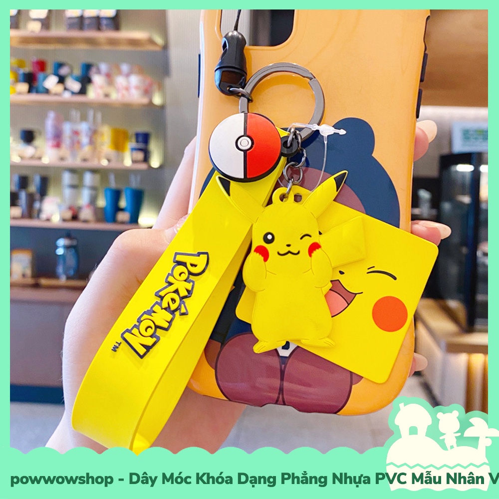 [Sẵn VN - Hỏa Tốc] Dây Móc Khóa Phẳng Nhựa PVC Mẫu Nhân Vật Hoạt Hình Anime Manga Bulbasaur, Charmander, PsyDuck