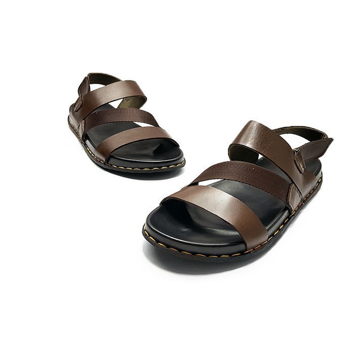 Dép nam quai hậu da bò nâu