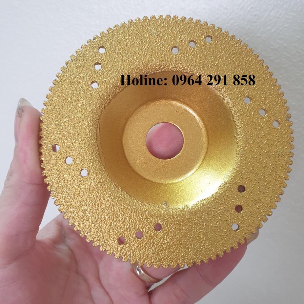 Bát mài cắt - Đĩa mài đá kim cương- Phi 100 sử dụng cho máy cầm tay ( màu bạc hoặc vàng)