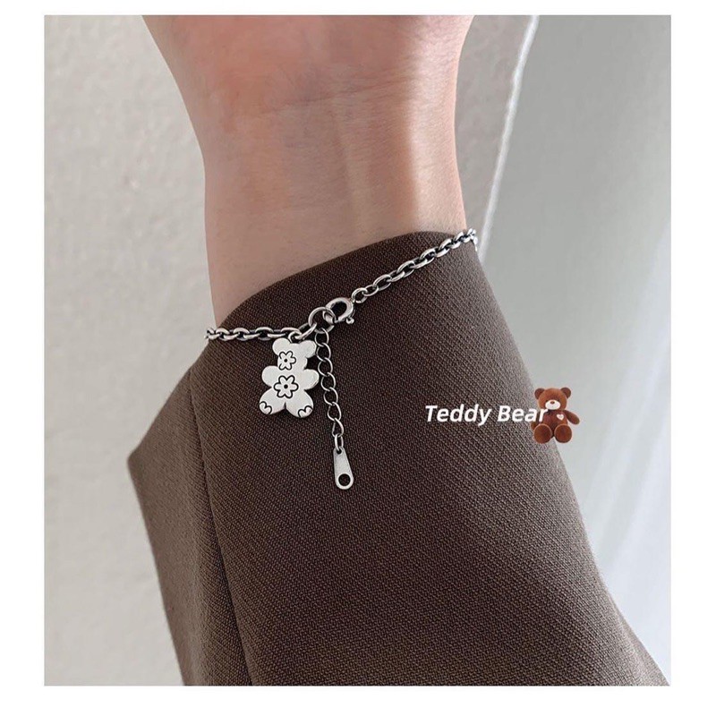 lắc tay dây chuyền gấu hoa xinh xắn