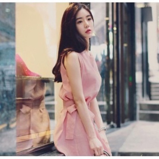 Đầm Nữ Cộc Tay Cổ Tròn Thời Trang Hàn