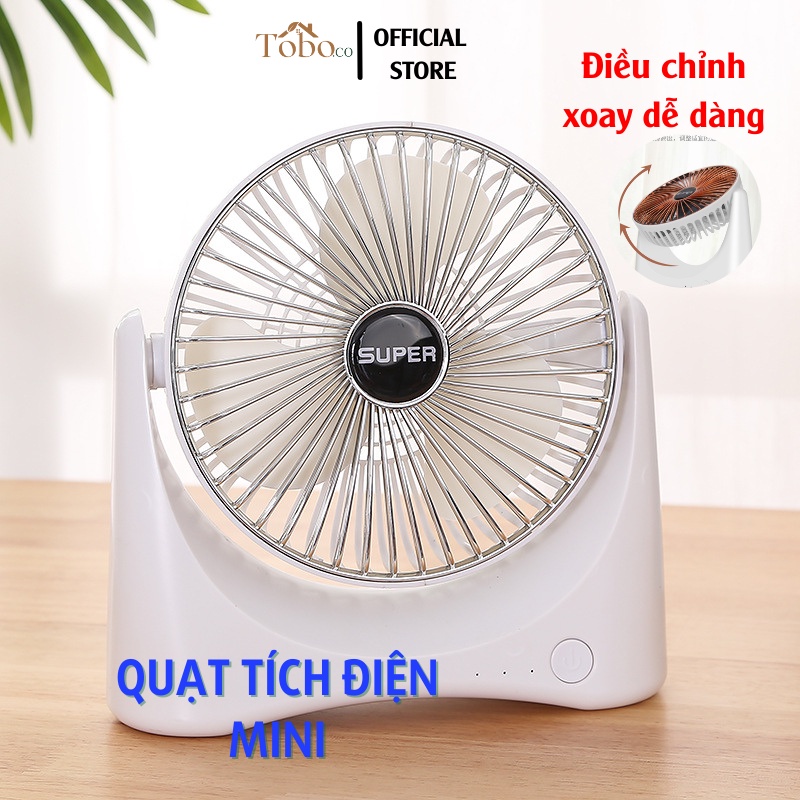 Quạt tích điện mini để bàn cổng USB, quạt mini cầm tay công suất lớn 3 tốc độ gió mạnh mẽ đánh tan nắng nè