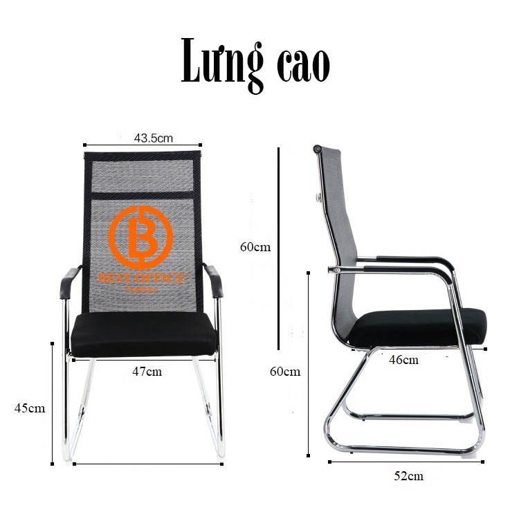 [Mã LIFEXANH03 giảm 10% đơn 500K] Ghế văn phòng chân quỳ lưng cao CQ4101, Khung thép siêu bền, lưng lưới thoáng mát