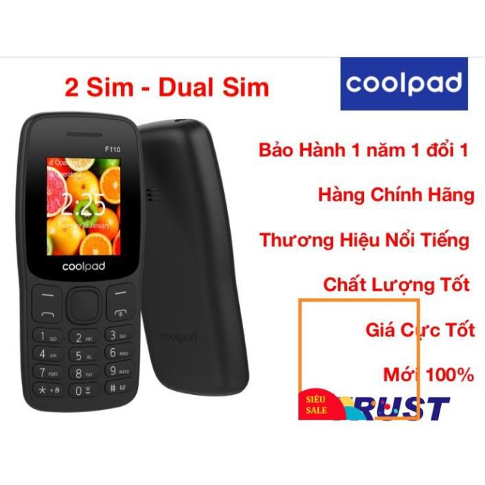 Điện Thoại Phổ Thông Coolpad Giá Rẻ 2 Sim -Điện Thoại Di Động - F110- BH 1 năm 1 đổi 1-Hàng Chính Hãng