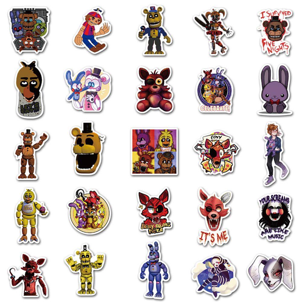 Bộ 50 Miếng Dán PVC Hình Five Nights At Freddy Trang Trí Nhật Ký / Điện Thoại / Máy Tính Bảng DIY