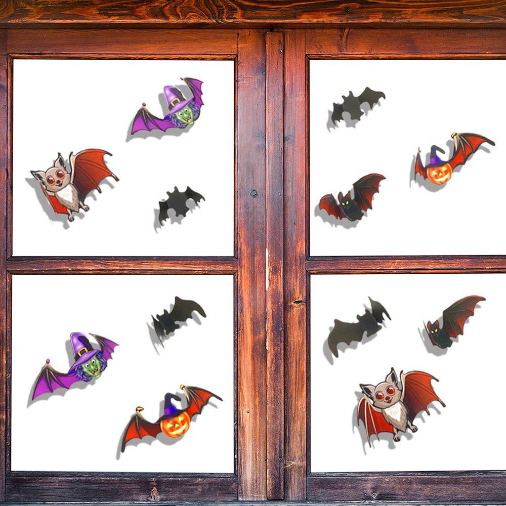 CONOPERY Bộ 12 Miếng Dán Họa Tiết Hoạt Hình Dơi Và Bí Ngô Trang Trí Tiệc Halloween
