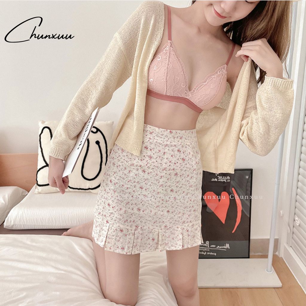 Áo lót ren nữ CHUNXUU không gọng đệm mỏng ôm ngực, phối ren hoa gợi cảm - AV33