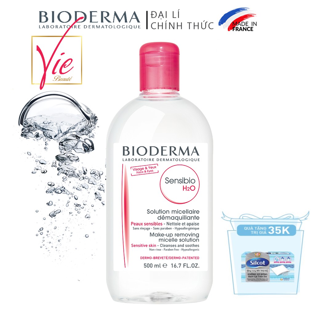 Nước tẩy trang Bioderma cho da nhạy cảm - Bioderma Sensibio + Sebium H2O 500ml