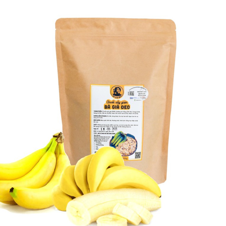 Chuối sấy khô giòn bà già đeo 200gr đặc sản ocop kon tum | BigBuy360 - bigbuy360.vn