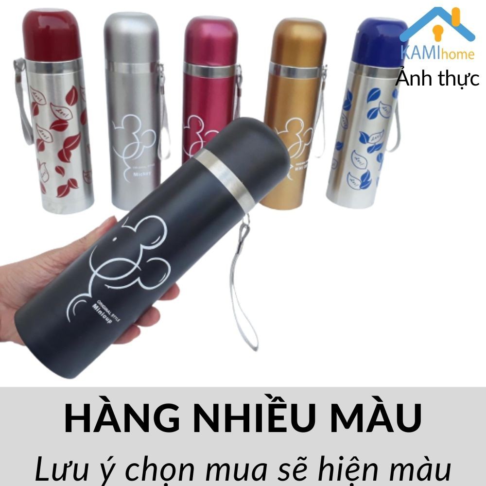 Bình giữ nhiệt inox 500ml in hình 1 màu Model22001 ly cốc cách nhiệt