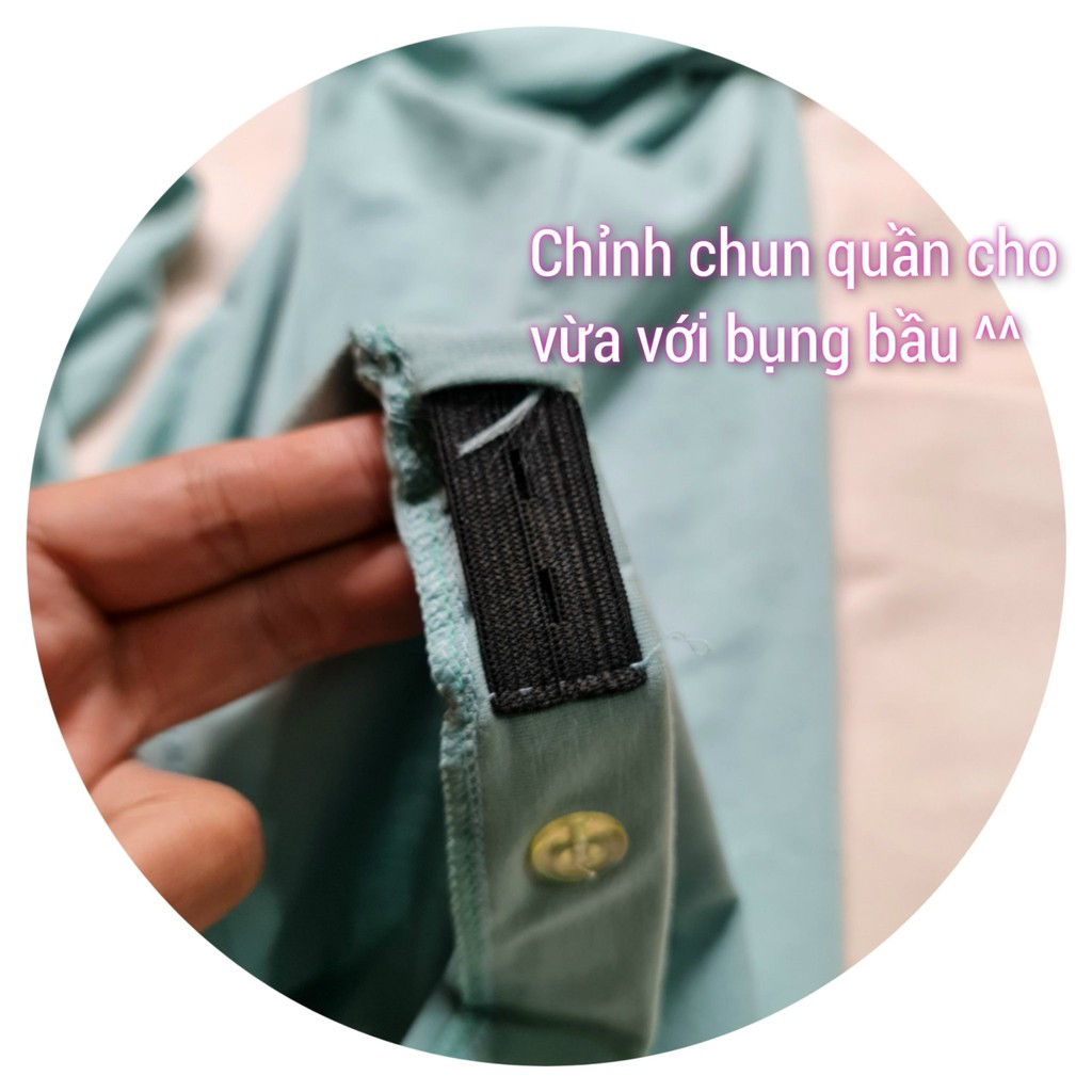 Bộ đồ bầu sau sinh mặc nhà Hàn Quốc, chất cotton, thoáng mát, tiện cho mẹ ty, size to