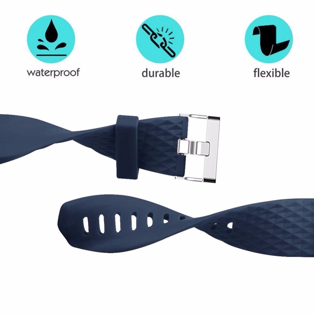 Dây đeo đồng hồ thay thế bằng silicone mềm mại 3D 10 màu sắc tùy chọn dành cho Fitbit Charge 2