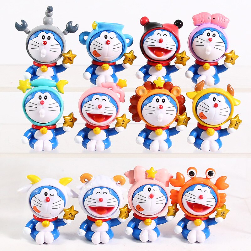 Set 12 Mô Hình Đồ Chơi Nhân Vật Hoạt Hình Doraemon Xinh Xắn