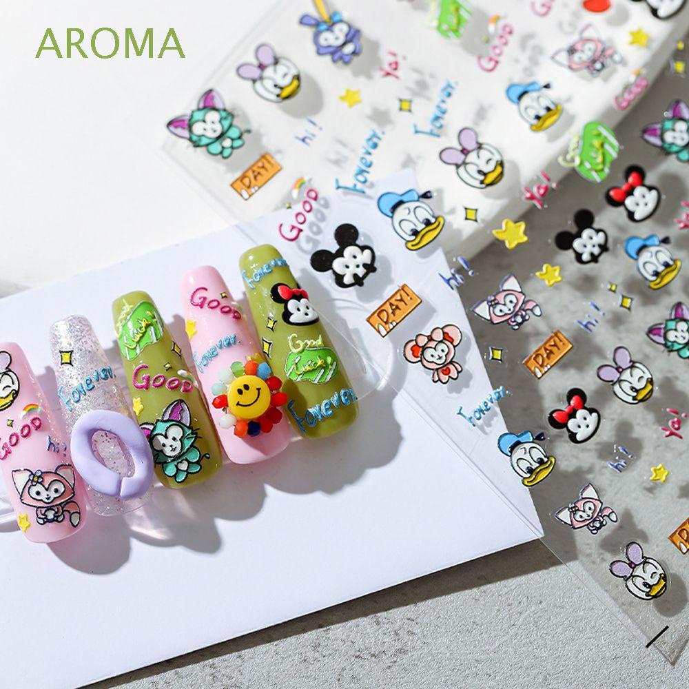 Nhãn Dán Móng Tay Họa Tiết Hoạt Hình Mickey / Bạch Tuyết / Hoa Xinh Xắn Thời Trang Cho