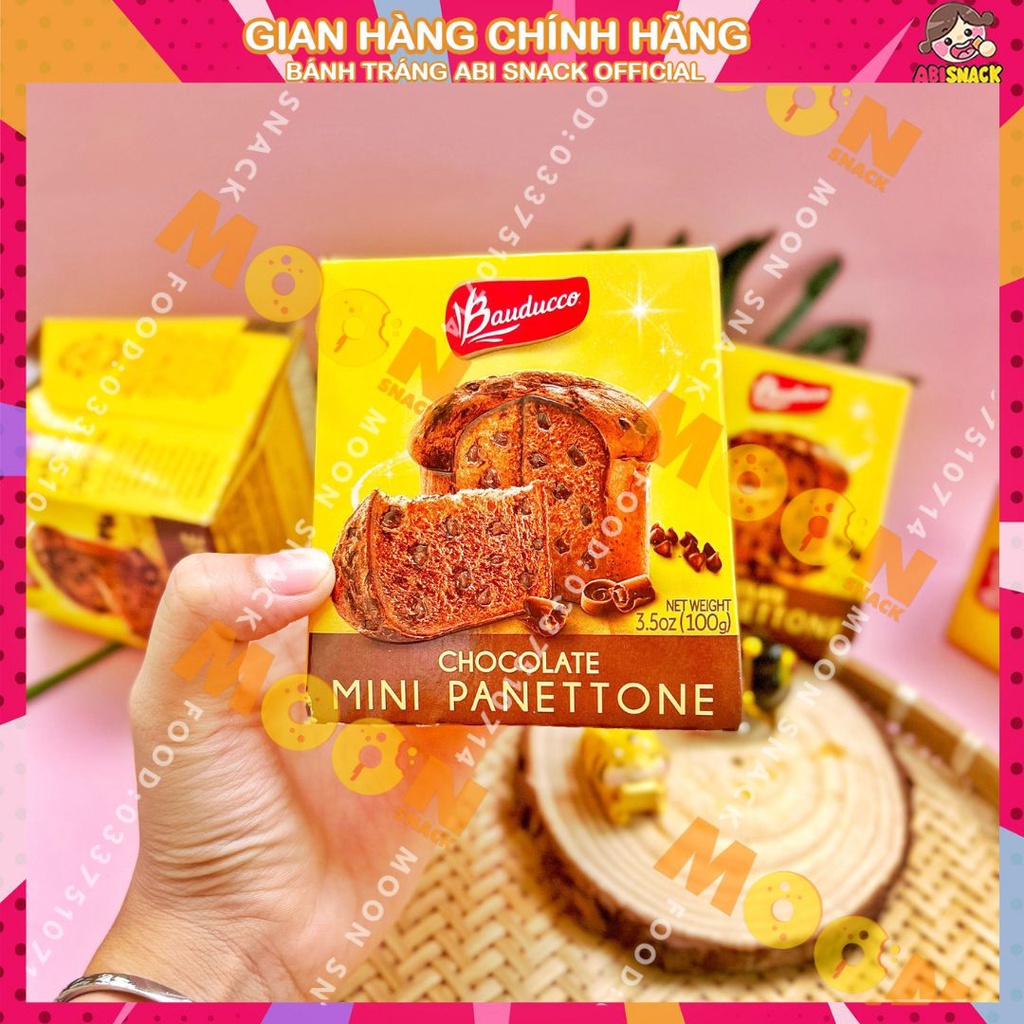 bánh bông lan hộp mini Bauducco Mini Panettone Original hộp 100g công thức Ý