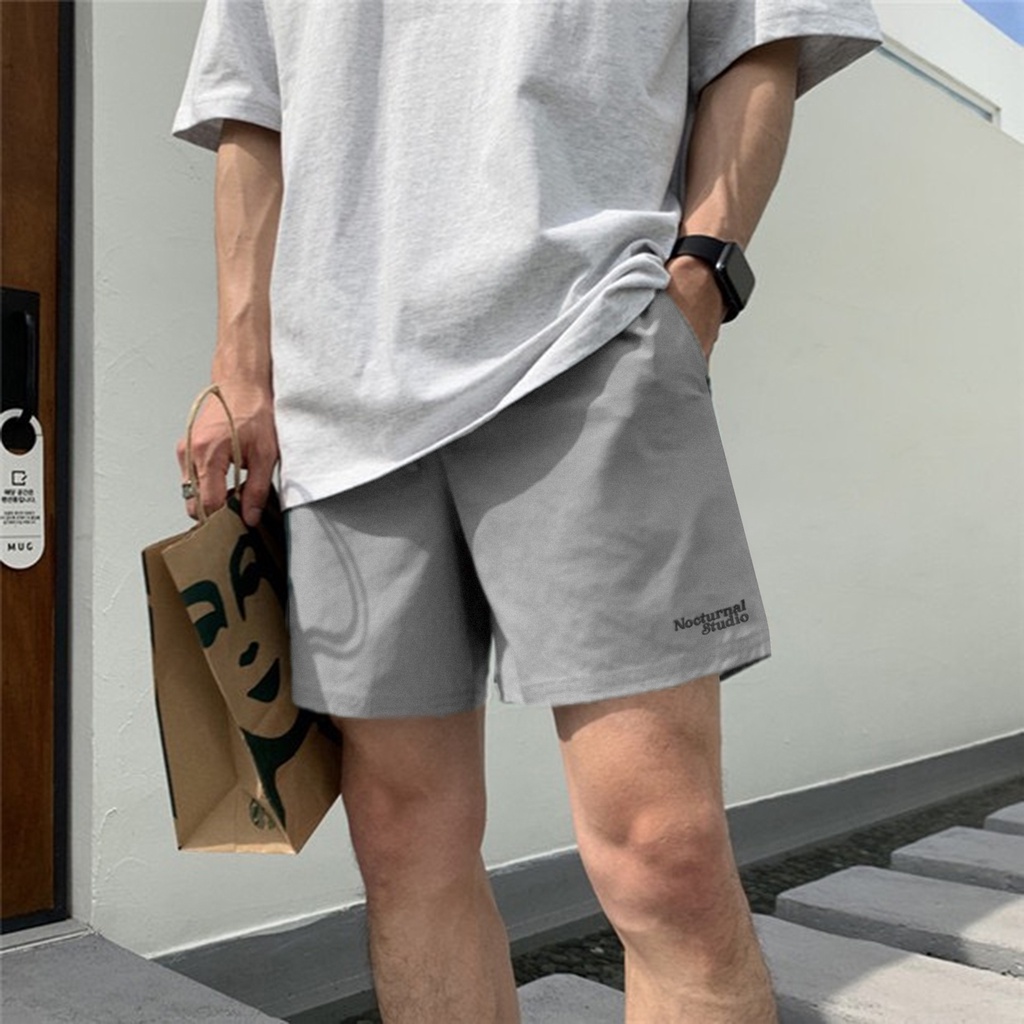 Quần Short Kaki Thêu Basic NOCTURNAL Unisex Local Brand Form Trên Gối
