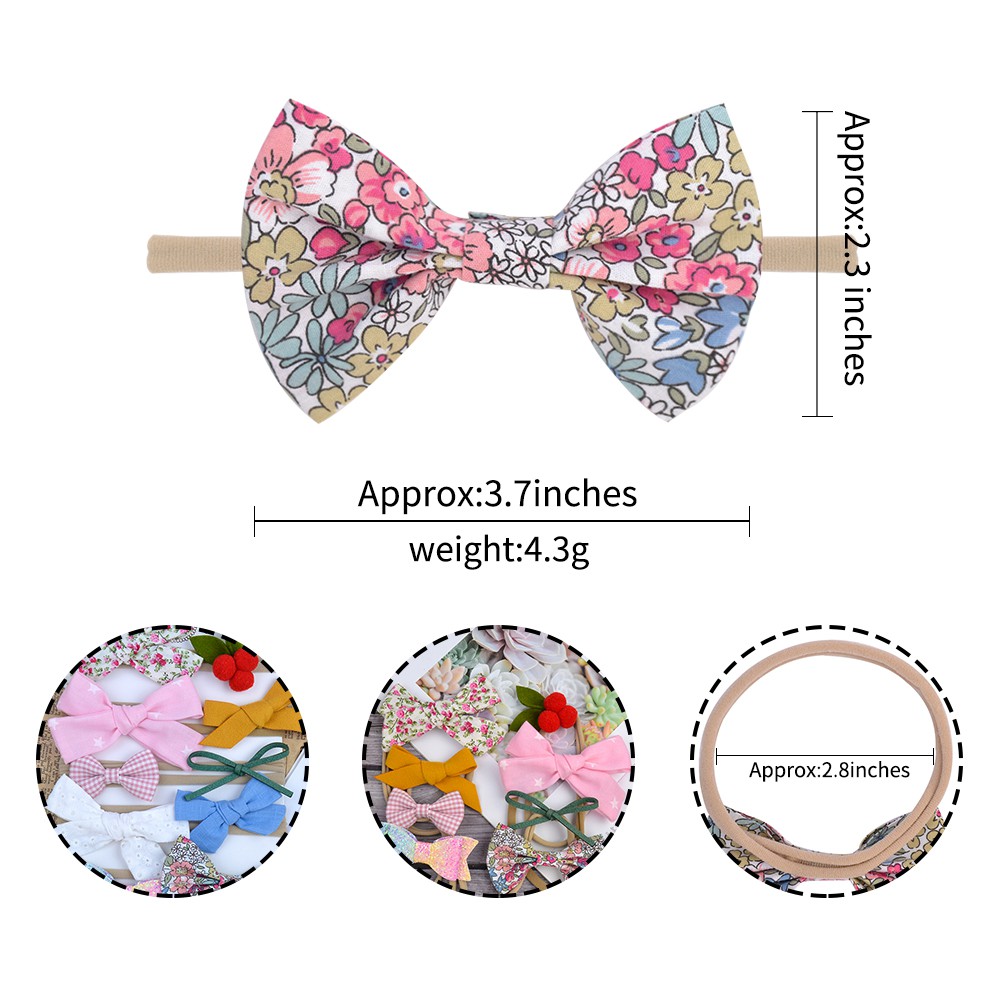 Băng đô KIDSBOWS đính nơ in hoa xinh xắn cho bé gái
