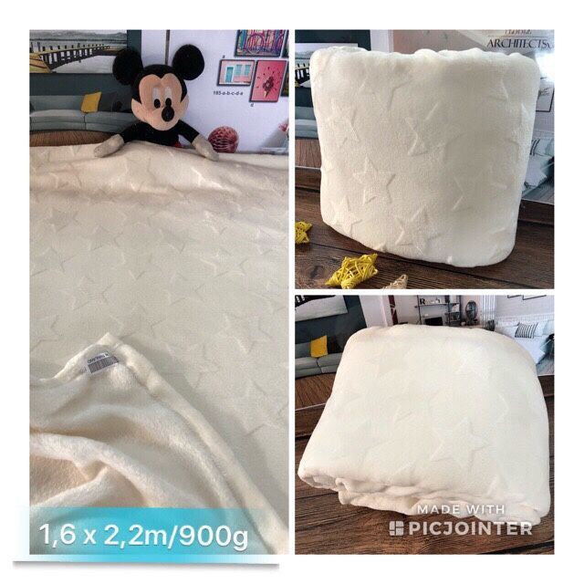 Mền lông tuyết bi trắng