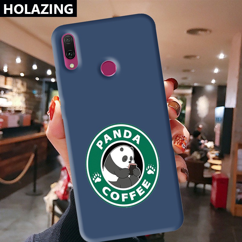 Huawei Y8P Y7 Y6 Pro 2019| Y5 | Y9 Prime 2019 Mate 30 40 Pro 20 Y9S Candy Color Phone Cases vỏ điện thoại We Bare Bears BearBucks Coffee Soft Silicone Cover