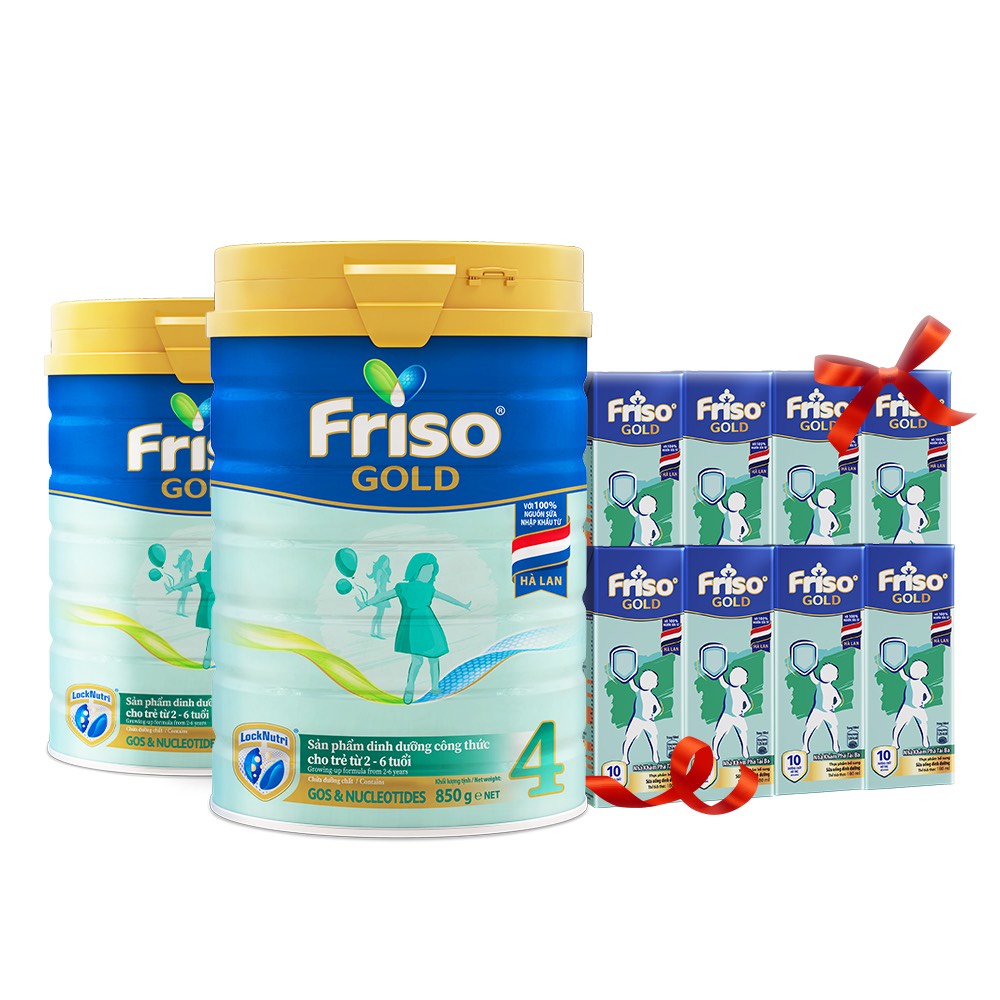 [Tặng 2 Lốc Sữa Pha Sẵn Rtd 180ml] Combo 2 Lon Sữa Bột Friso Gold 4 850g/lon (Dành Cho Trẻ Từ 2 - 6 Tuổi)