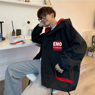 [Ảnh Thật]Áo Khoác Kaki Nam Form Rộng Có Mũ Nón Cao Cấp 2 lớp  EMO 3 Size L XL 2XL Nữ Form Rộng AK28