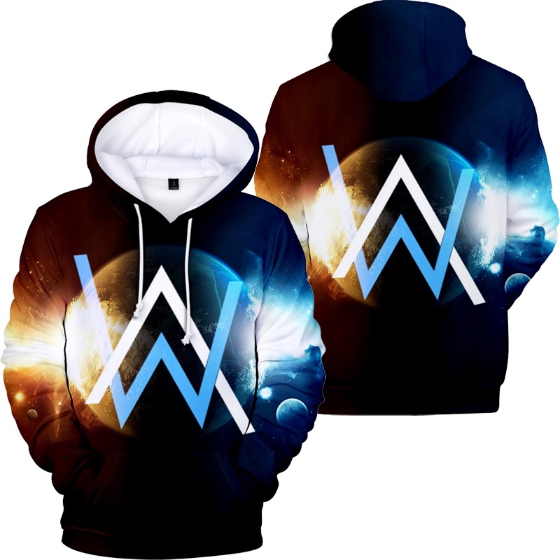 Áo Khoác Hoodie Tay Dài Dáng Rộng In Họa Tiết Alan Walker 3D Thời Trang Âu Mỹ 2022 Dành Cho Trẻ Em