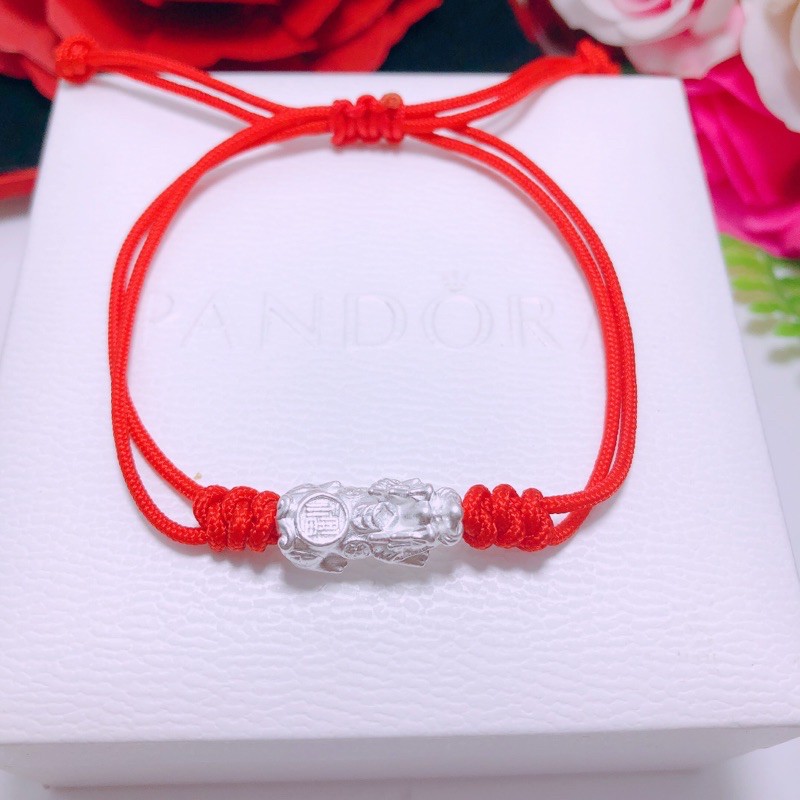 Vòng tay chỉ đỏ may mắn, vòng tay tỳ hưu bạc ta cao cấp, bibi silver