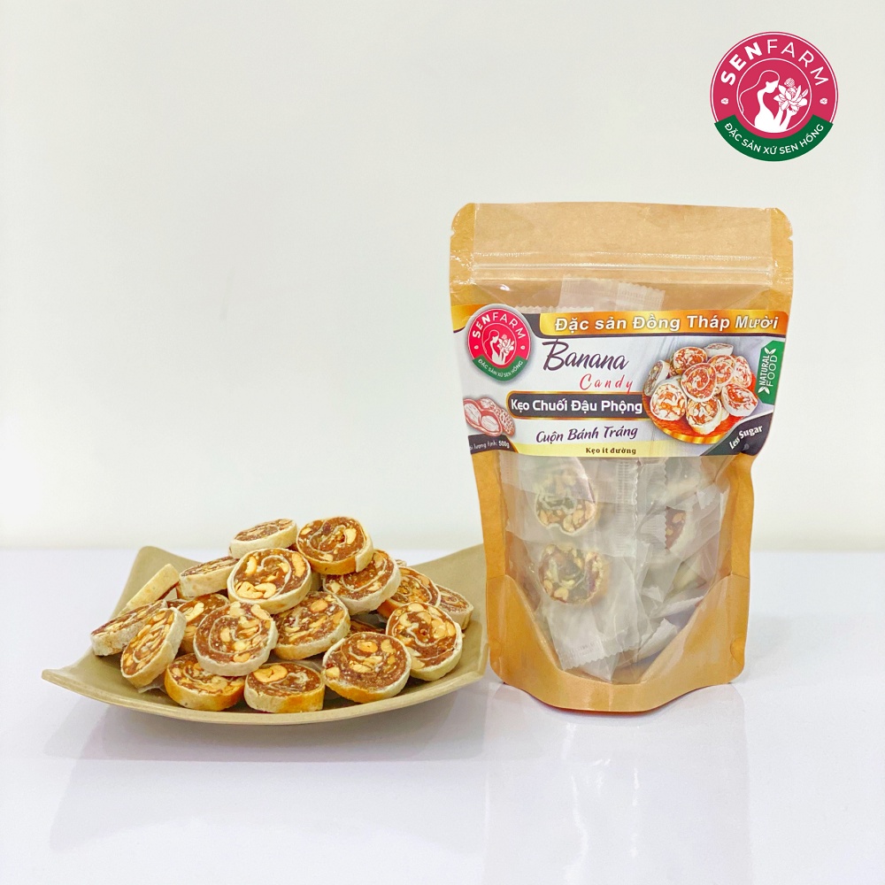 Kẹo chuối đậu phộng Senfarm ít đường bịch 250g