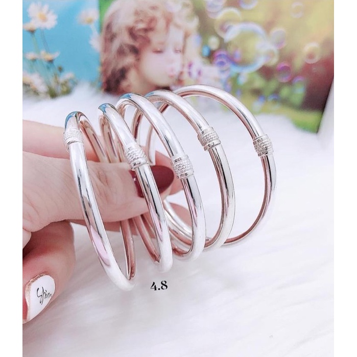 Lắc Tay Trơn , Vòng tay dẻo trơn đủ sezi , Bạc BNP