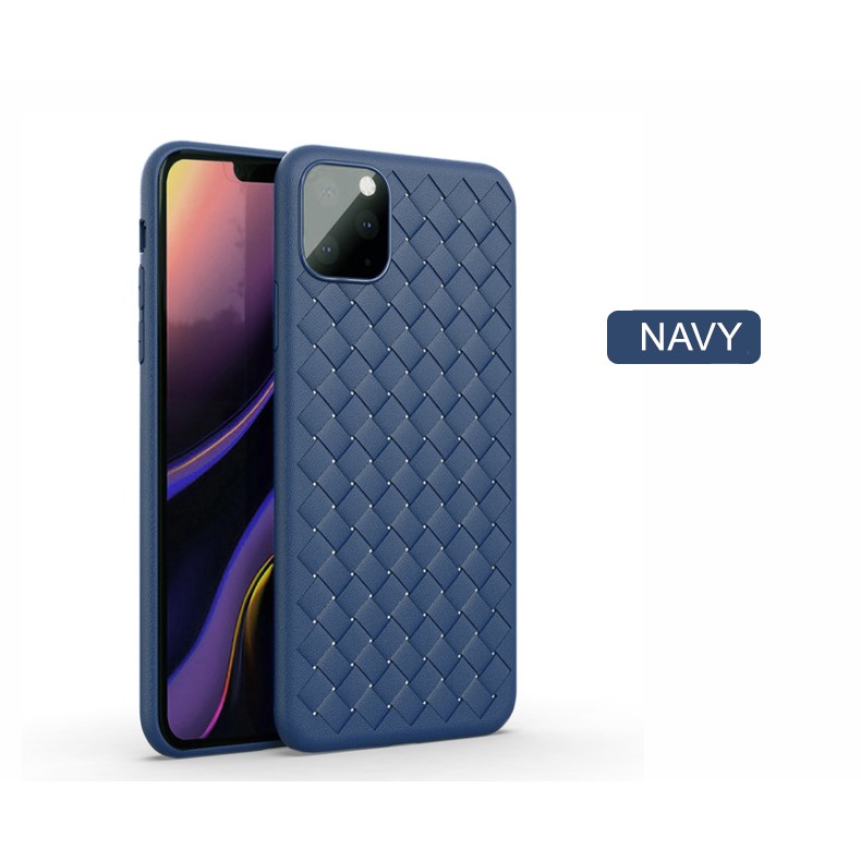 Ốp Điện Thoại TPU Silicon Vân Da Đan Lưới Thoáng Khí Cho iPhone 11 Pro Max XS 6 6S 7 8 Plus X XR