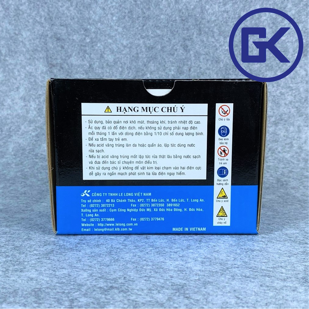 Ắc quy xe máy khô Globe 12V - 4Ah lùn xanh