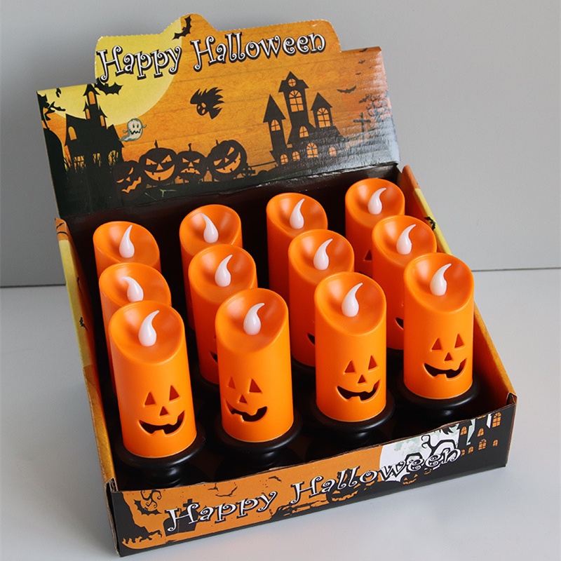 Đèn Nến Led Hình Quả Bí Ngô Trang Trí Halloween