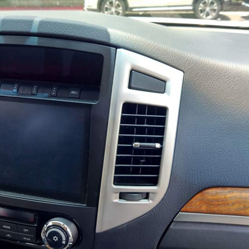 Khung Viền Máy Điều Hòa Xe Hơi Mitsubishi Pajero IV V80 Montero 2008-2020 Bằng Chrome