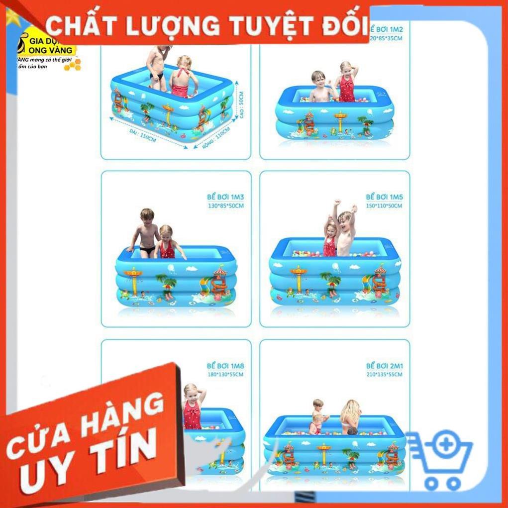 [ Bán Lẻ Giá Sỉ ] Bể Bơi phao Cho Bé Bơm Hơi 3 Tầng Đầy Đủ Kích Thước Hàng Loại 1 Có Đáy Chống Trượt An Toàn