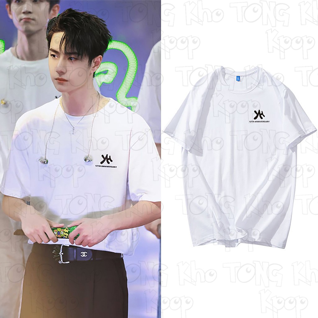 Áo thun phông trắng in hình KỈ NIỆM 12 NĂM YUEHUA cheap moment VƯƠNG NHẤT BÁC idol diễn viên hoa ngữ thời trang