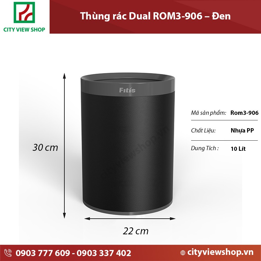 Thùng rác nhựa Fitis hai lớp ROM3