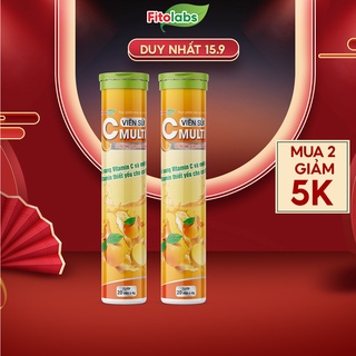 Viên Sủi C Multi Fitolabs Bổ Sung Vitamin C, Tăng Cường Đề Kháng, Tăng Sức Bền Thành Mạch - Tuýp 20 Viên FITO22