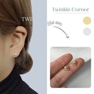 Bông tai nhỏ Hàn Quốc chữ V đơn giản Hàn Quốc Twinkle Corner Accessories