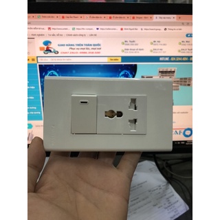 Bộ ổ cắm đa năng sino s18cc 16a-250v + công tắc 1 chiều panasonic