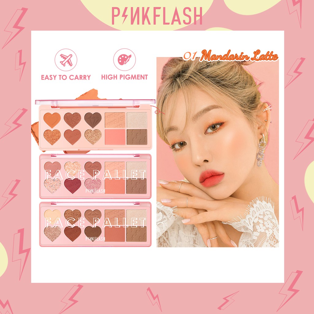 PINKFLASH New Face Comprehensive Palette Long Lasting Easy Color Blush High Gloss Eyeshadow All-in-one Palette