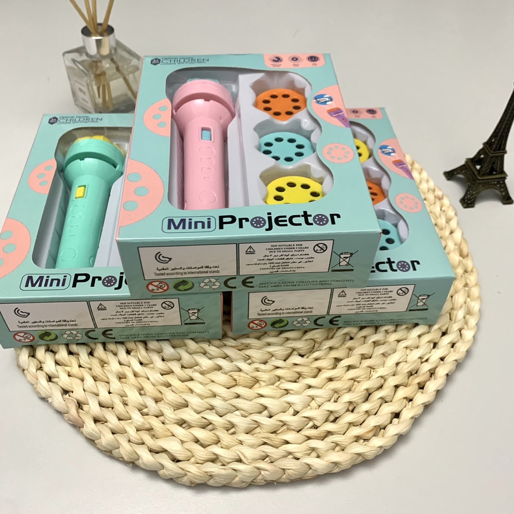 Đèn pin chiếu hình, ĐÈN PIN GỒM 80 HÌNH dành cho bé 1-6 tuổi, kích thước 11x3cm