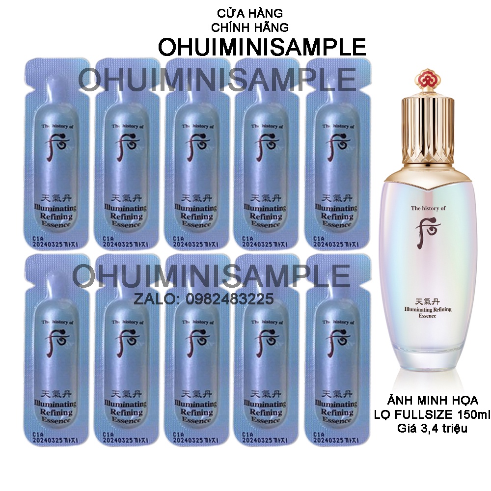 Gói tinh chất tái sinh dưỡng trắng mờ thâm nám thế hệ mới Whoo Cheongidan Illuminating Regenerating 1ml