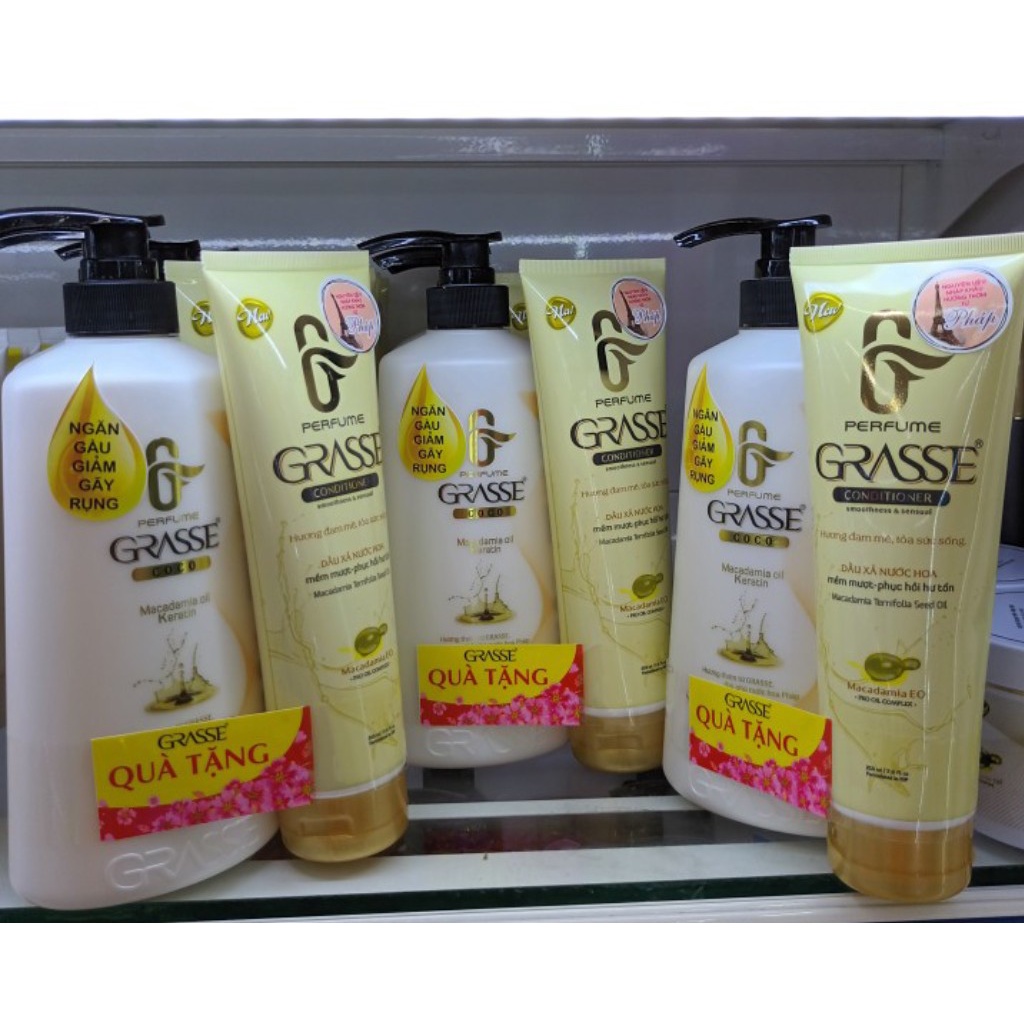 Dầu gội Grasse hương nước hoa 620ml+ tặng dầu xả Grasse 215ml