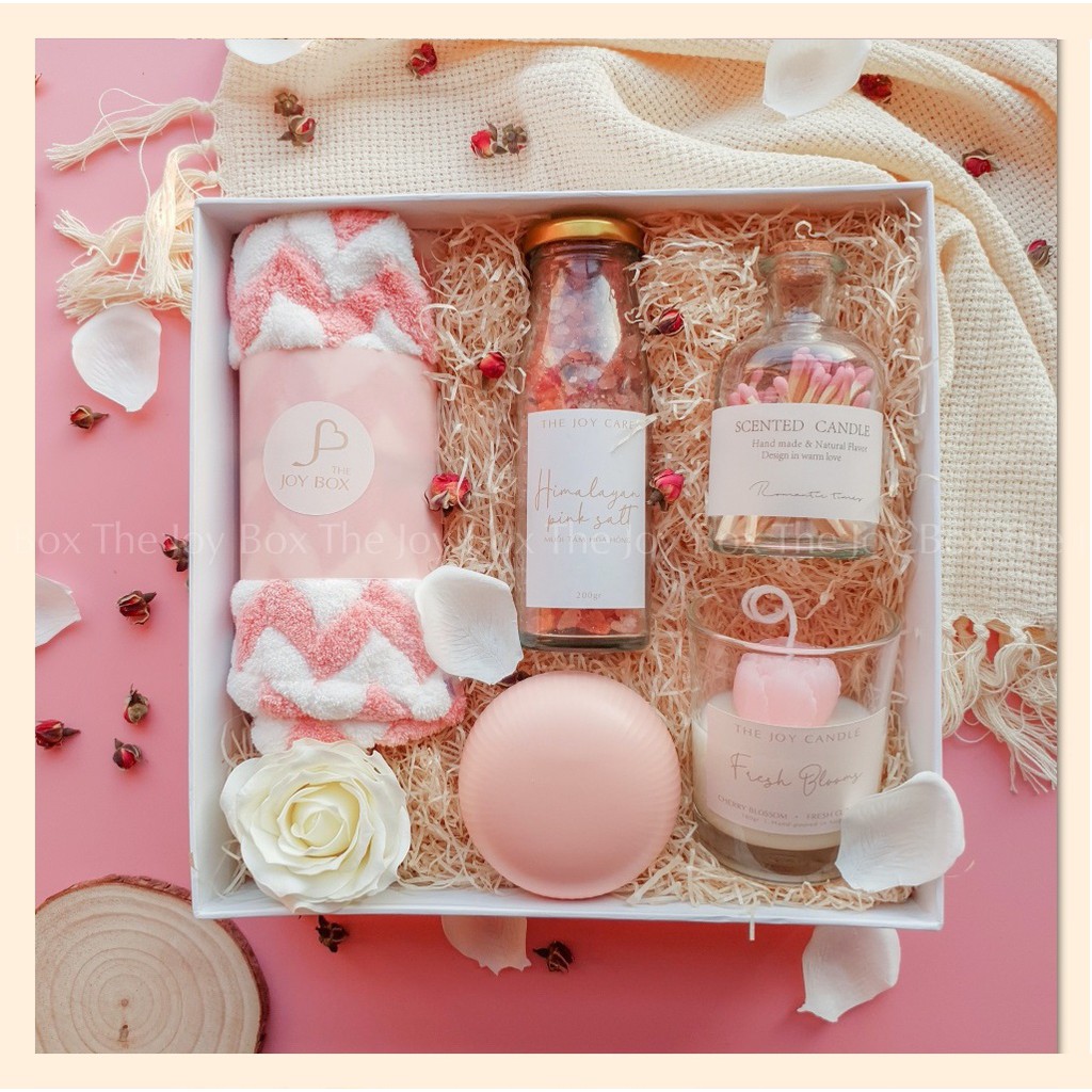 Hộp quà tặng nữ 🎁 Set quà tặng sinh nhật, kỷ niệm 🎁 Combo quà tặng lược gội đầu, khăn quấn tóc, nến thơm... 🎁 Spa Day