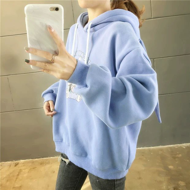 Áo khoác Hoodie Nữ chất nỉ dày mịn, in hình thỏ Rabit siêu cute - Hot trend 2021 | BigBuy360 - bigbuy360.vn